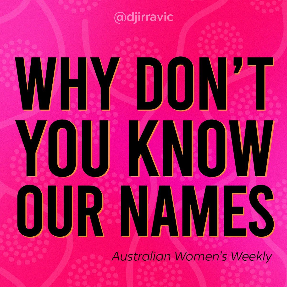 Aboriginal women are missing and brutally disappeared at frightening rates across this country – our deaths are often left uninvestigated, our names unknown, and our stories widely unreported @DjirraVIC 1/5