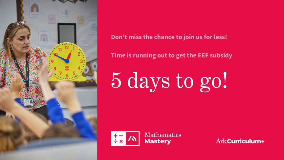 MathsMastery's tweet photo. Don’t forget in this final week to speak with our team about transforming maths at your school from September.
Book your call now: https://t.co/WdtLOIic0i
#mathsCPD #primarymaths #maths #evidenceled https://t.co/rMaMp6HACo