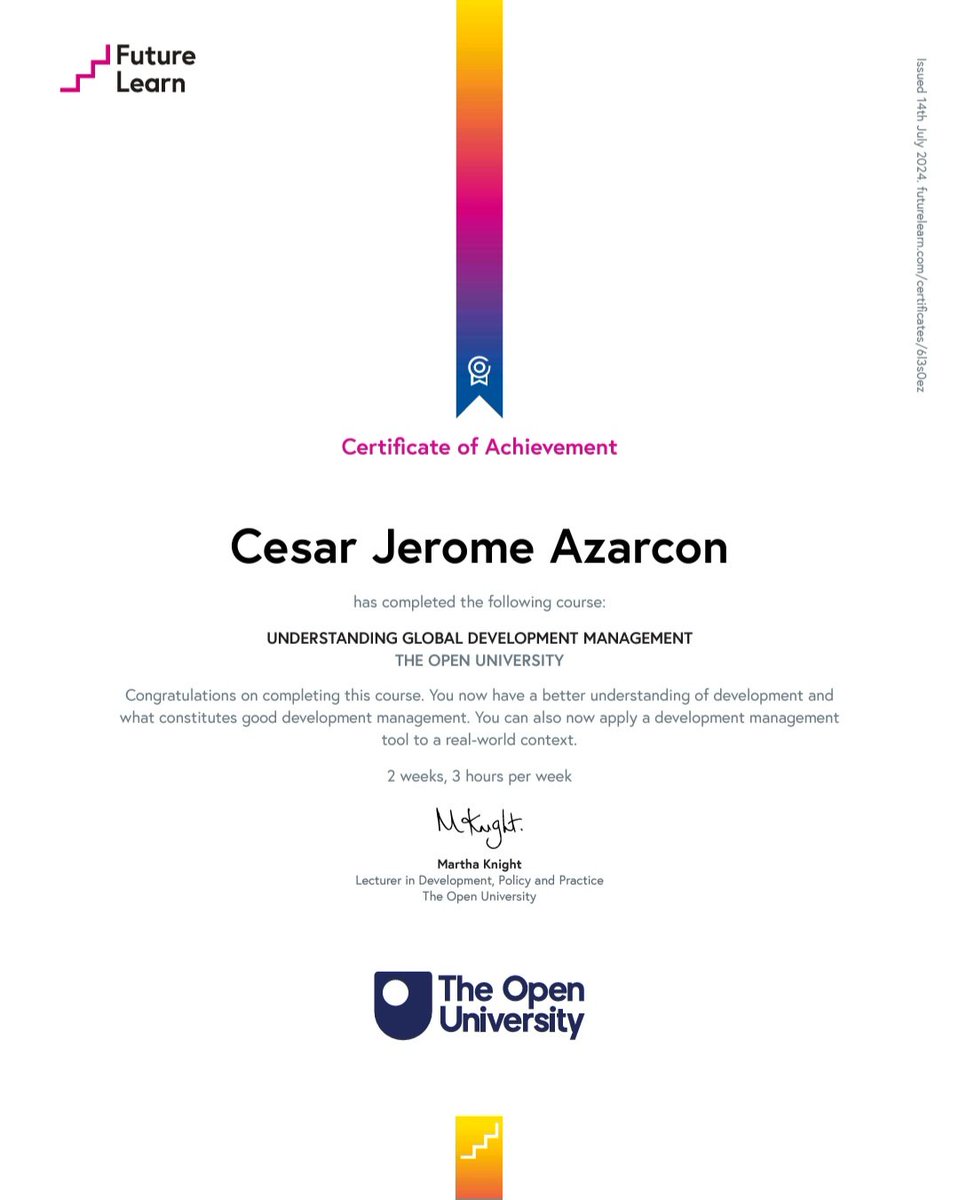 jeromekd's tweet image. Understanding Global Development Management by The Open University and FutureLearn 
#GlobalDevelopment #OpenUniversity #FutureLearn