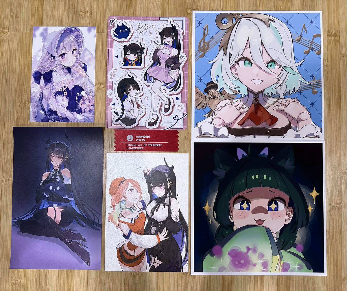 @Robodumpling <a href="/chitchatchiou/">chiou✰ @ ax P8</a> <a href="/thanhuki/">mai🌻</a> <a href="/oretsuu/">osu🌻</a> <a href="/mieillee/">itsa mii @ animethon c19</a> Ceci &amp; Maomao prints by <a href="/bearibop/">linhee ➡️ Otakon/San Japan ✨</a> 
Nerissa stickers, akasupa, and KiaRissa print by <a href="/__elderflower/">cauli</a> 
Biboo art by <a href="/aprahnicus/">april! ☀️</a> 
Rissa print by <a href="/saltycastella/">Castella @ Anime North 105</a>