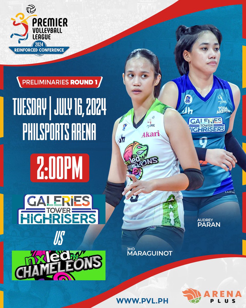 pvlph's tweet photo. TIME TO RISE UP! 🏐 

⚔️: GALERIES 🌃 vs NXLED 🦎
🕑: First serve is at 2:00 p.m. 
🎟️: https://t.co/dHuz0G363X

Watch the games on: 
📺 : One Sports | One Sports+ | RPTV 
📲 : Pilipinas Live
 🖥️ : https://t.co/ihdl9Qn3VC 

#GTHvsNXL | #PVL2024 https://t.co/yxwy46GXa8