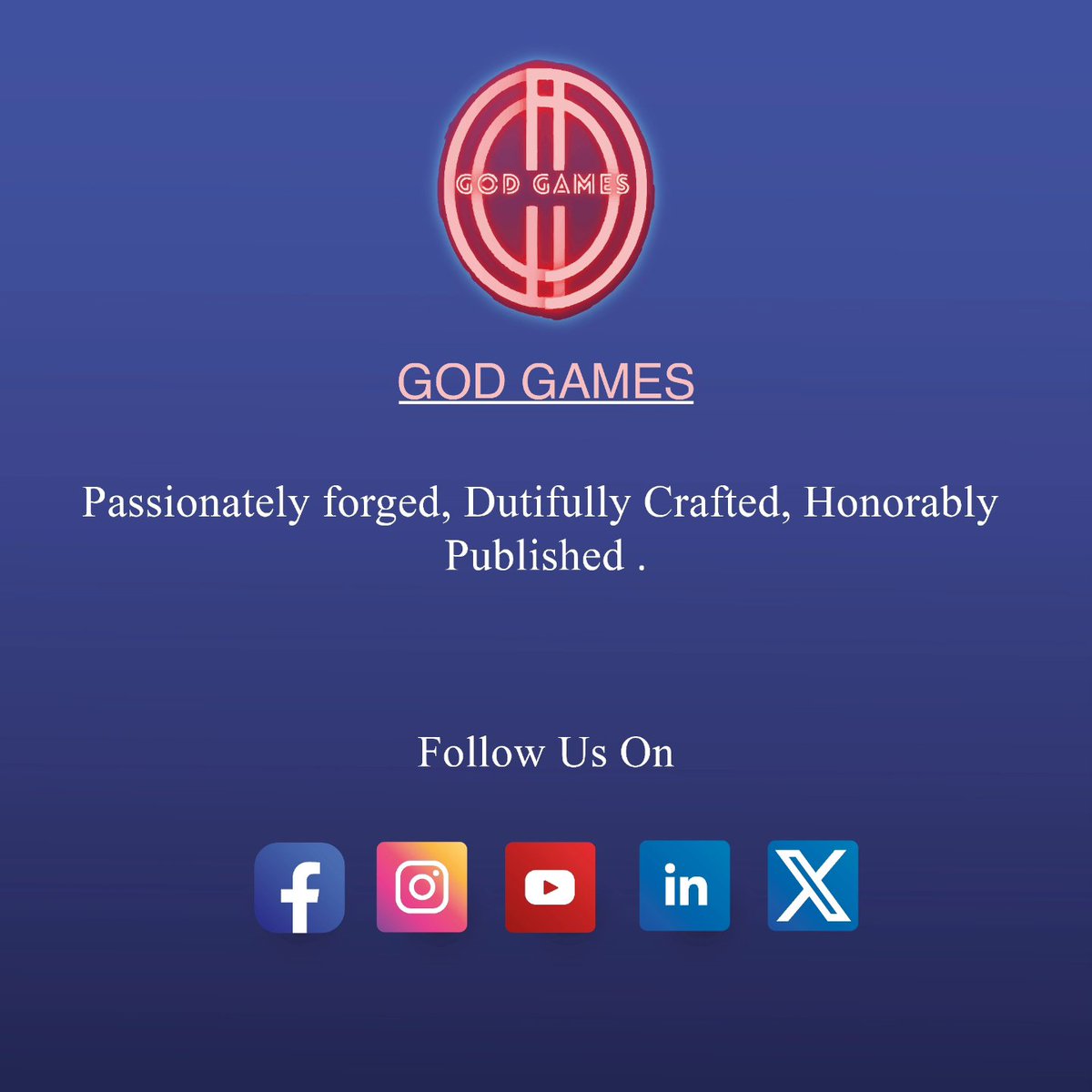 Shivvvvam's tweet photo. We are God games a video game publishing label.
we're on a mission to empower indie game studios! Passionate about development and publishing, we're here to turn your dreams into reality. If you're an indie game creator seeking support, DM us. Let's elevate your game together! https://t.co/PgEbcXpLvm
