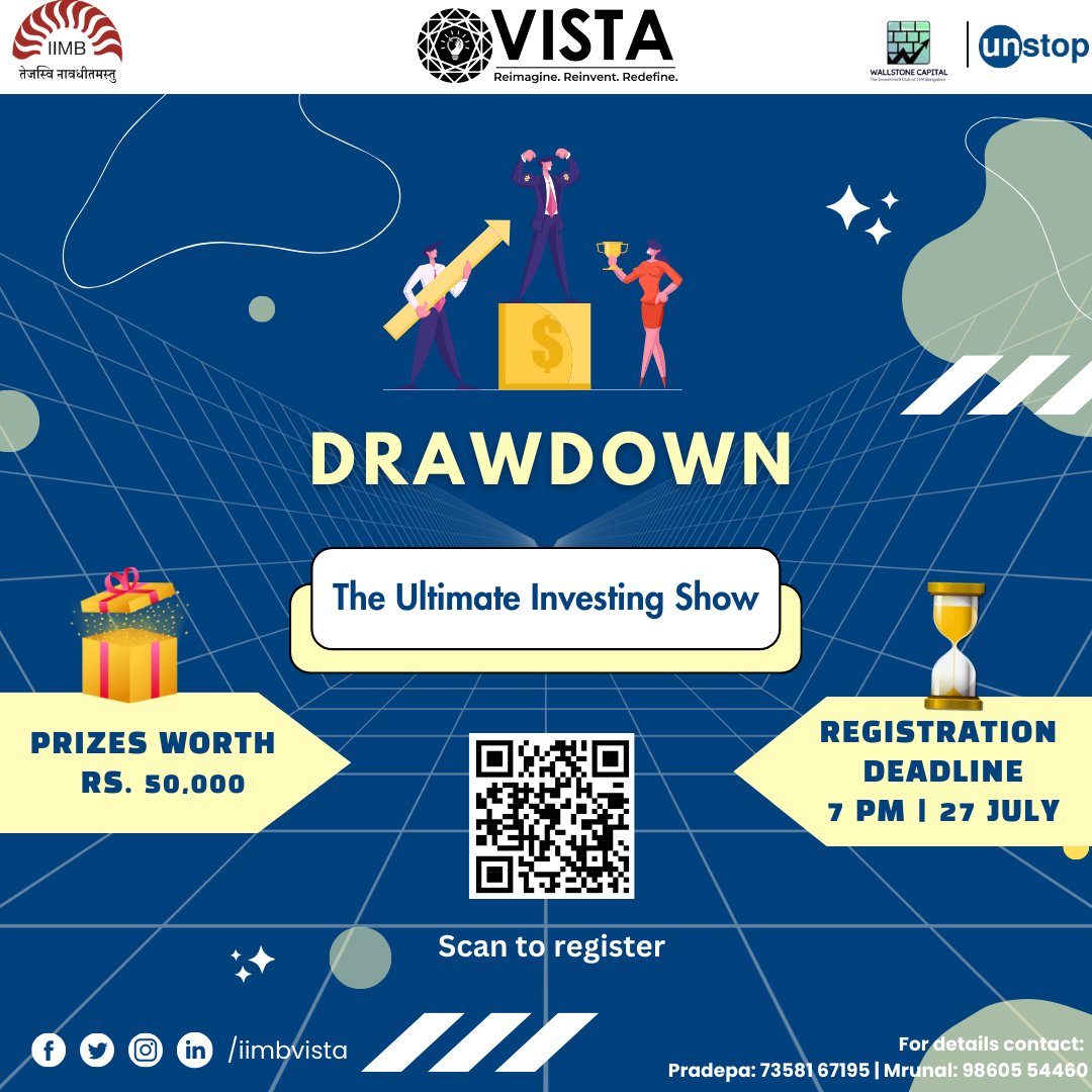Drawdown

📢 Attention all aspiring Private Equity (PE) enthusiasts! Summon your brains and put your PE suits on for "Drawdown"!

Win cash prizes worth INR 50,000! Register now on Unstop.

#PE #PrivateEquity #Finance #Drawdown #Investment #Unstop #IIMB #Vista #IIMBVista