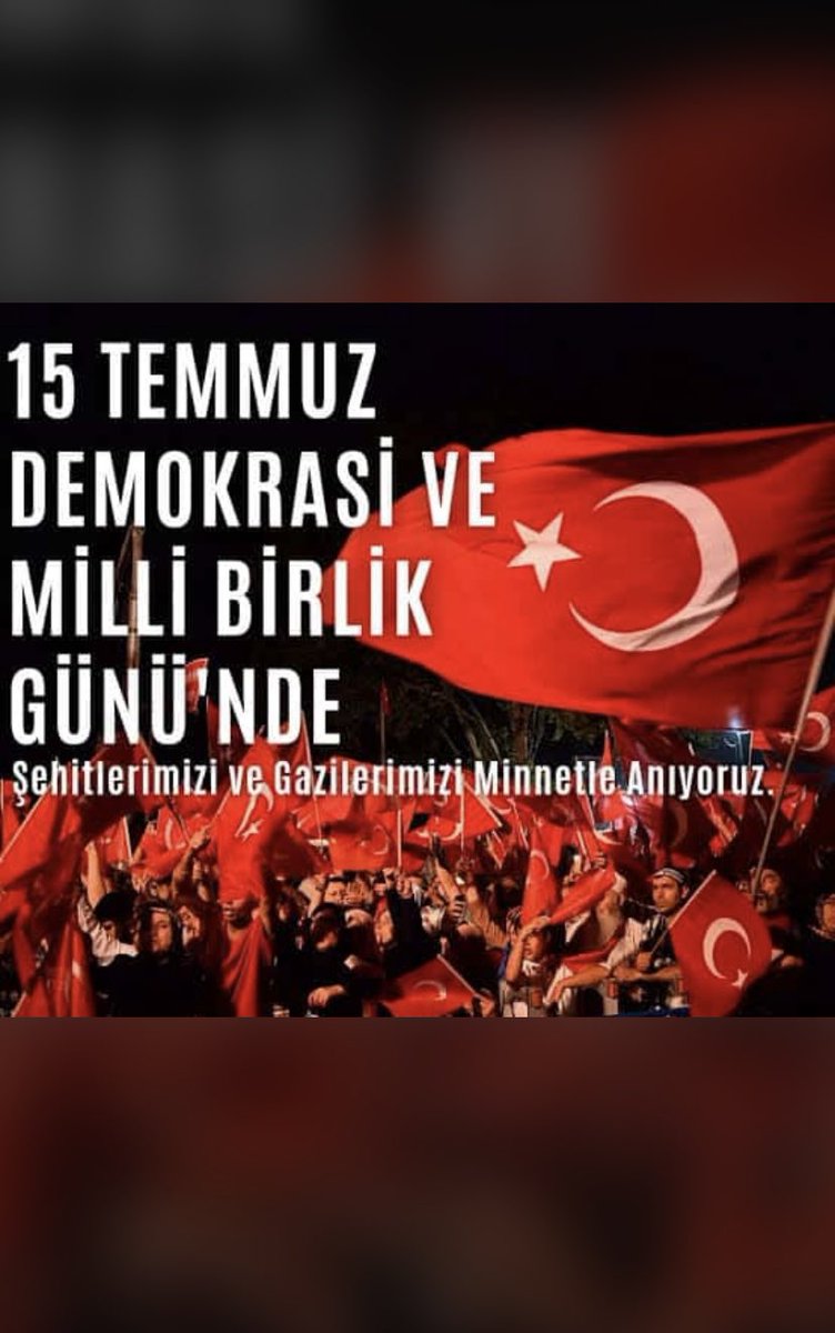 15 Temmuz Türk Milleti'nin iradesinin karşısında hiçbir gücün duramayacağını bir kez daha bütün dünyaya göstermiştir.

Demokrasi için can veren şehitlerimizi rahmet, minnet ve saygıyla anıyorum