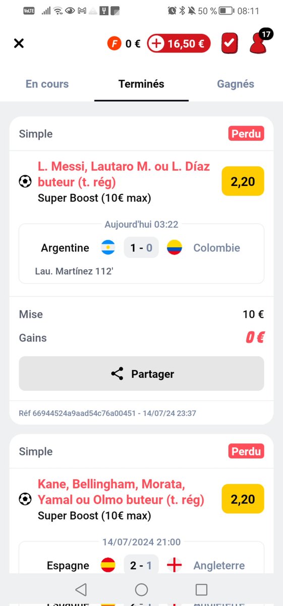 elpdrdu44's tweet photo. @Betclic @Betclic Pourquoi la côte boostee n'est pas remboursée ? Lautaro Martinez n'était même pas titulaire.... https://t.co/JHbIKtc1aS