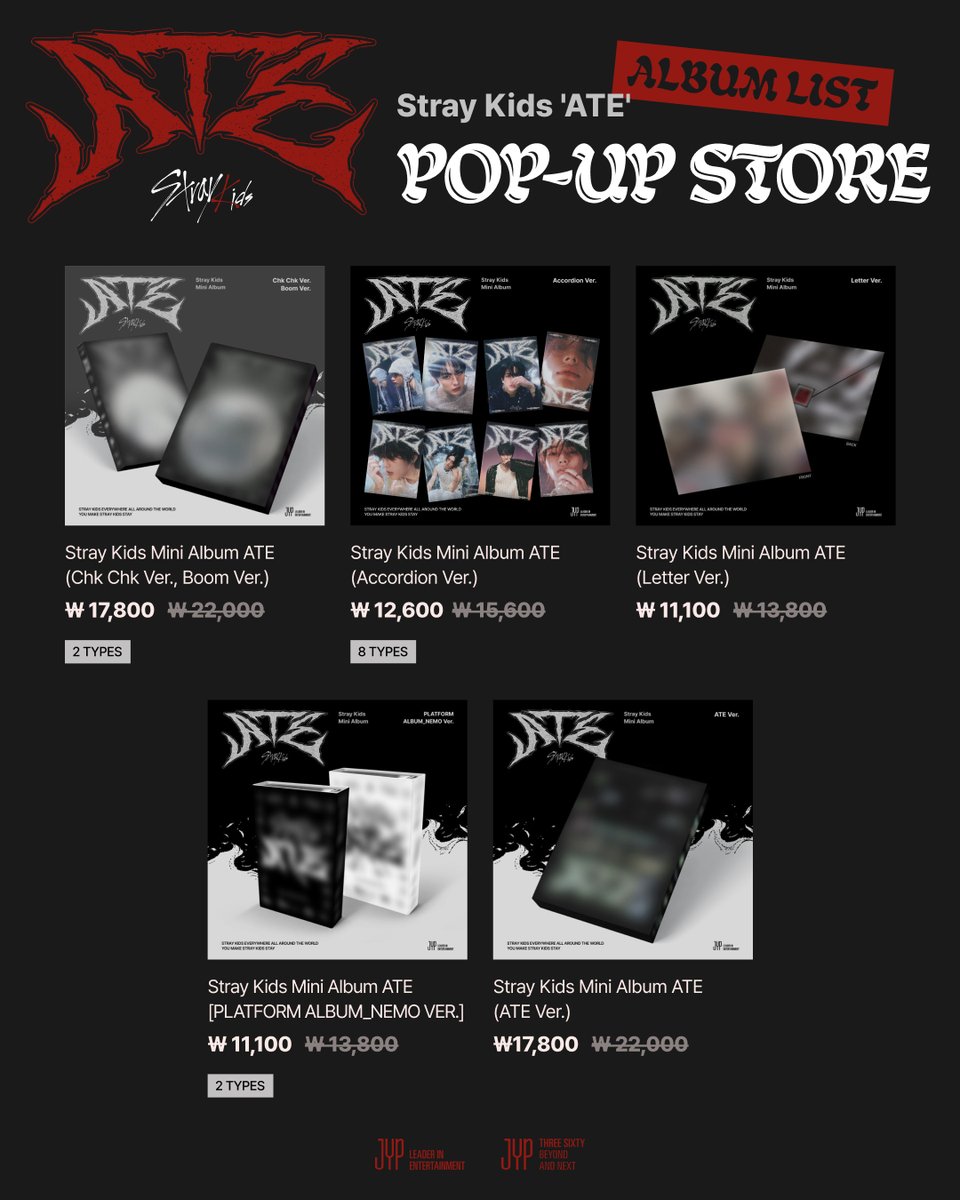 the_FANSSHOP's tweet photo. Stray Kids 'ATE' POP-UP STORE🥠

판매 상품 안내 Merch Information

📅24.07.20 SAT - 24.08.01 THU (KST)
🌐성수 EMPTY

#StrayKids #스트레이키즈
#ATE
#ChkChkBoom
#ATE_POPUP #스키즈팝업
#JYPSHOP #집샵 https://t.co/SzOzo7QDBu