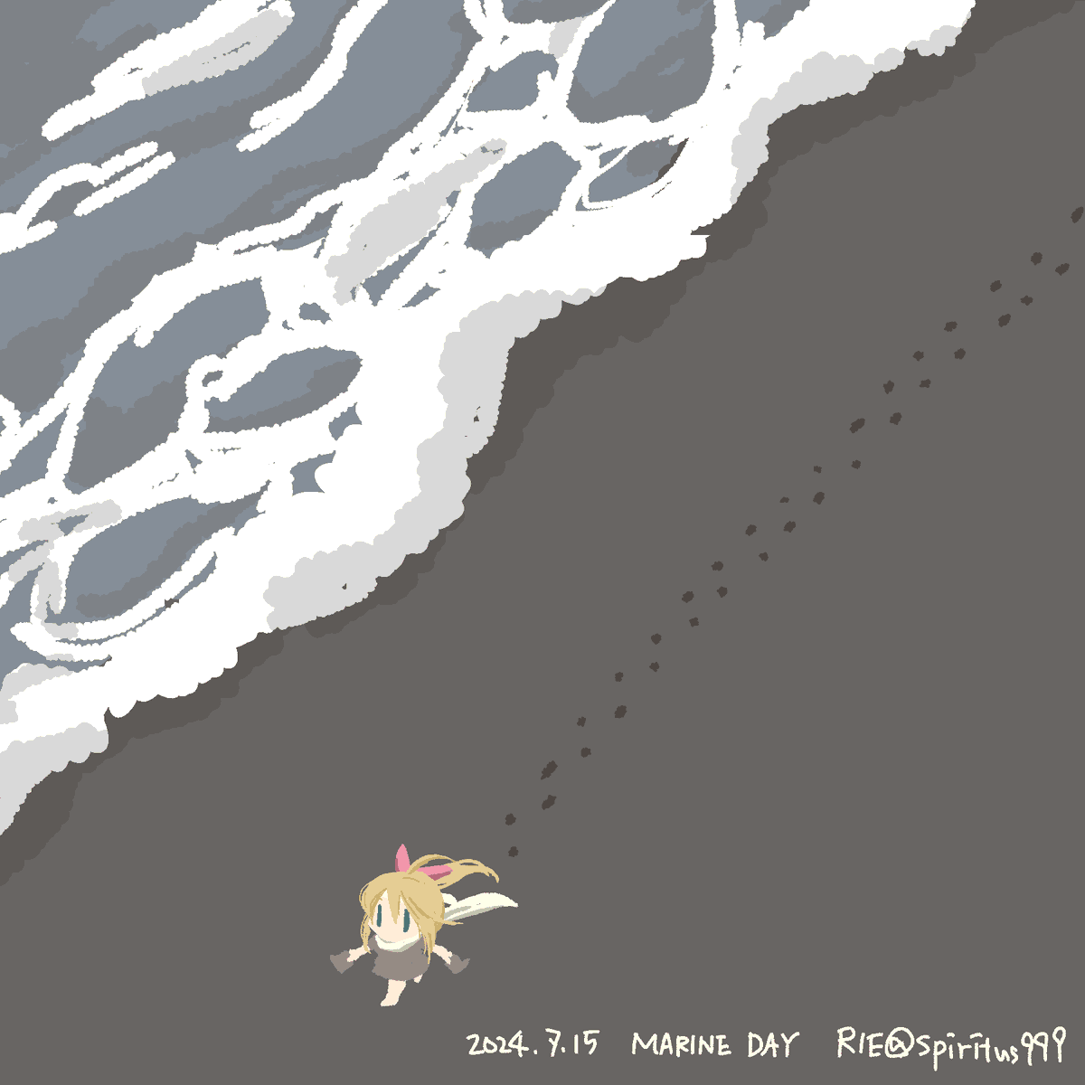 「#海の日われはうみのこ しらなみの 」|RIEのイラスト