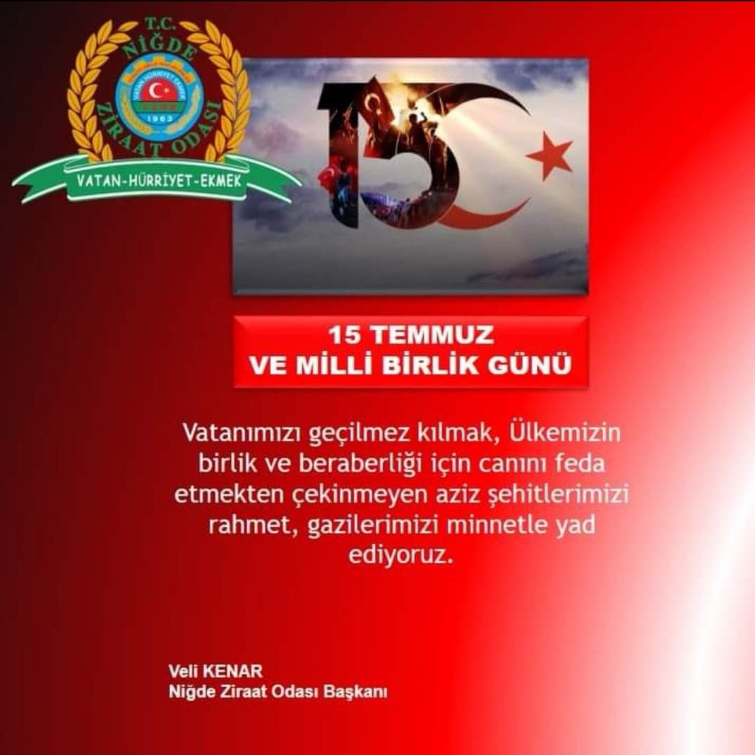 15 Temmuz ihanet girişimine karşı dururken hayatını kaybeden şehitlerimize Allah’tan rahmet, gazilerimize sağlıklı bir ömür dilerim. Gücünü milletten alan Türkiye Cumhuriyeti ilelebet yaşayacaktır.