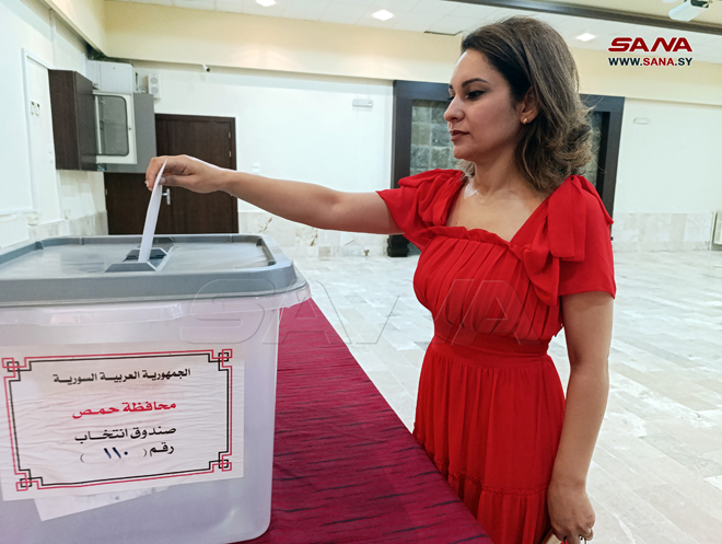 SANAEnOfficial's tweet image. #Syrians head to #polling #stations to cast their votes in #People’s #Assembly #elections( photos) 
sana.sy/en/?p=334319