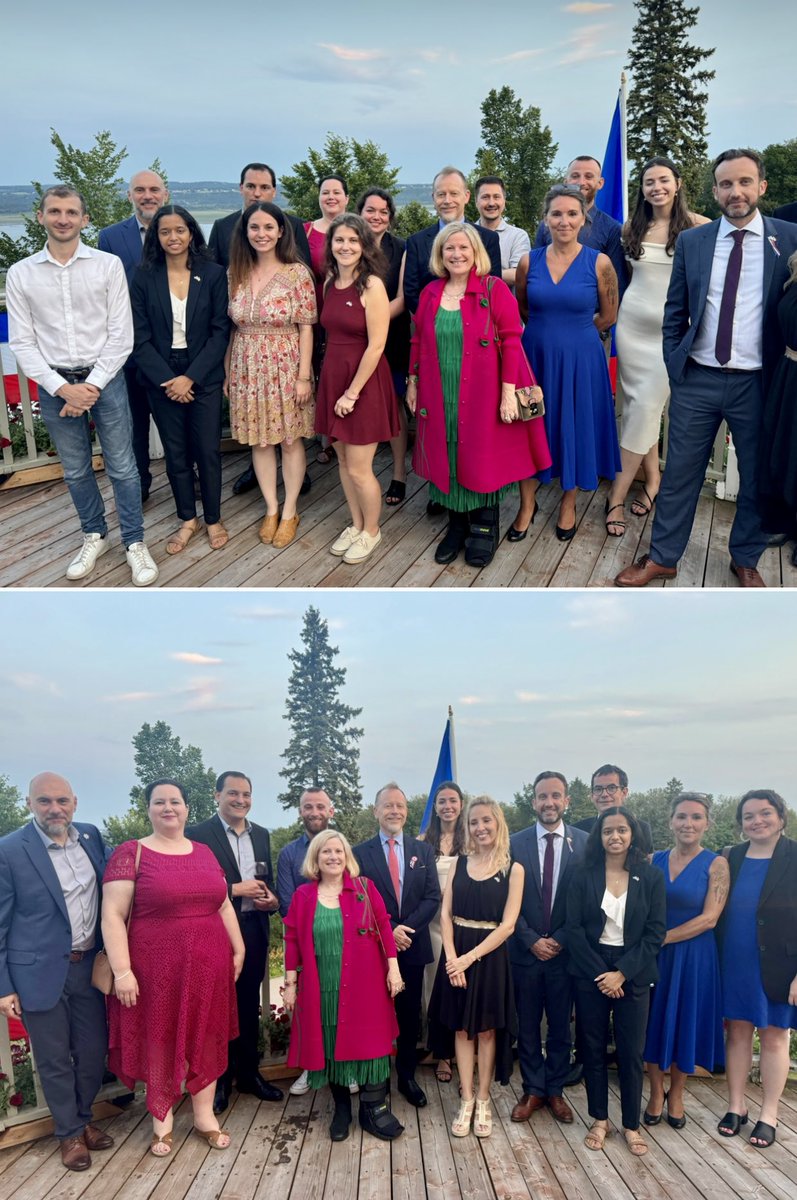 LamourouxEric's tweet photo. 💙🤍❤️ Fête du 14 juillet aux Chutes de Montmorency! 
Merci à la ministre ⚜️ @M_Biron, @MRIF_Quebec, aux députés #Québec et
amis québécois, aux compatriotes 🇫🇷 et à l’équipe @FranceQC 💙🤍❤️ https://t.co/ZfB7d2Rp3a