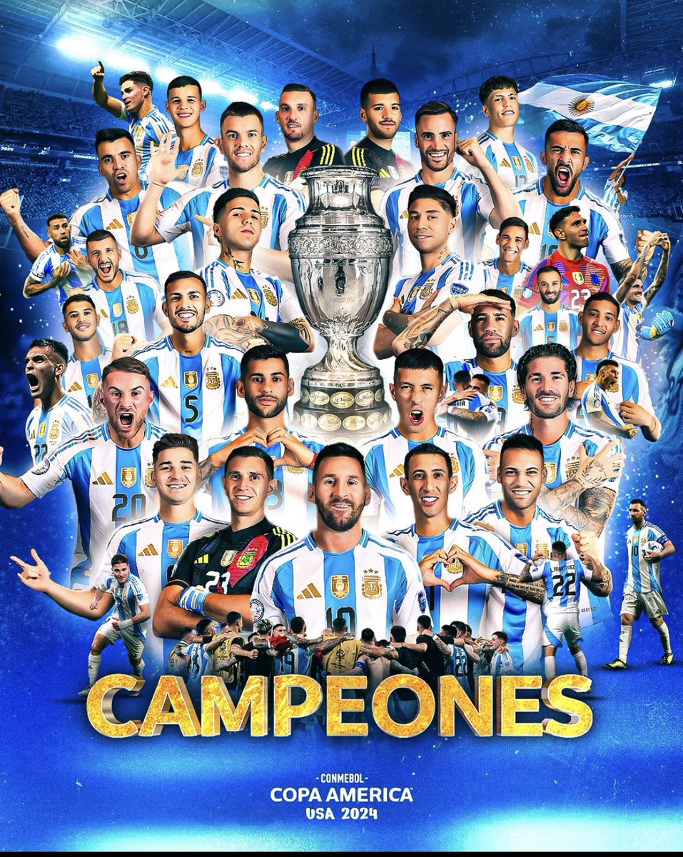 TeamLeoMessiR's tweet photo. CHAMPIONS 🏆🏆 ARGENTINA HAVE DONE IT!

THEY HAVE RETAINED THE COPA AMERICA 🏆❤️ @Argentina @WeAreMessi @TeamMessi #ArgentinaChampions ❤️👏⚽️ https://t.co/7ojZw5tVdN