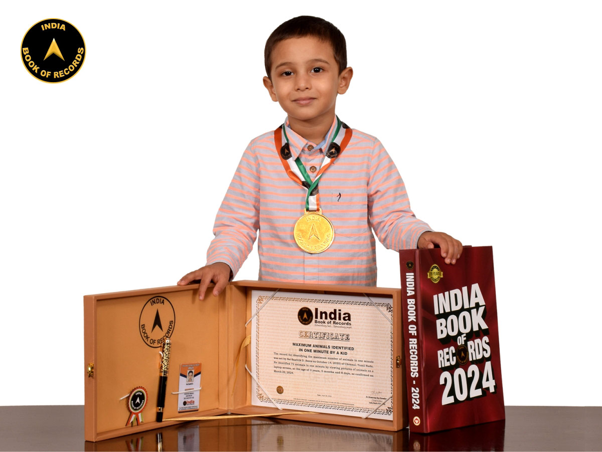 indiabookrecord's tweet photo. The record for identifying the maximum number of animals in one minute was set by Sai Saatvik D. of Chennai, Tamil Nadu.
#AnimalWhizKid #RecordBreaker #CuteAndSmart #LittleGenius #AnimalIdentificationChamp #IBR
Visit: https://t.co/7ztye469Fg https://t.co/IhPnVS4MWj