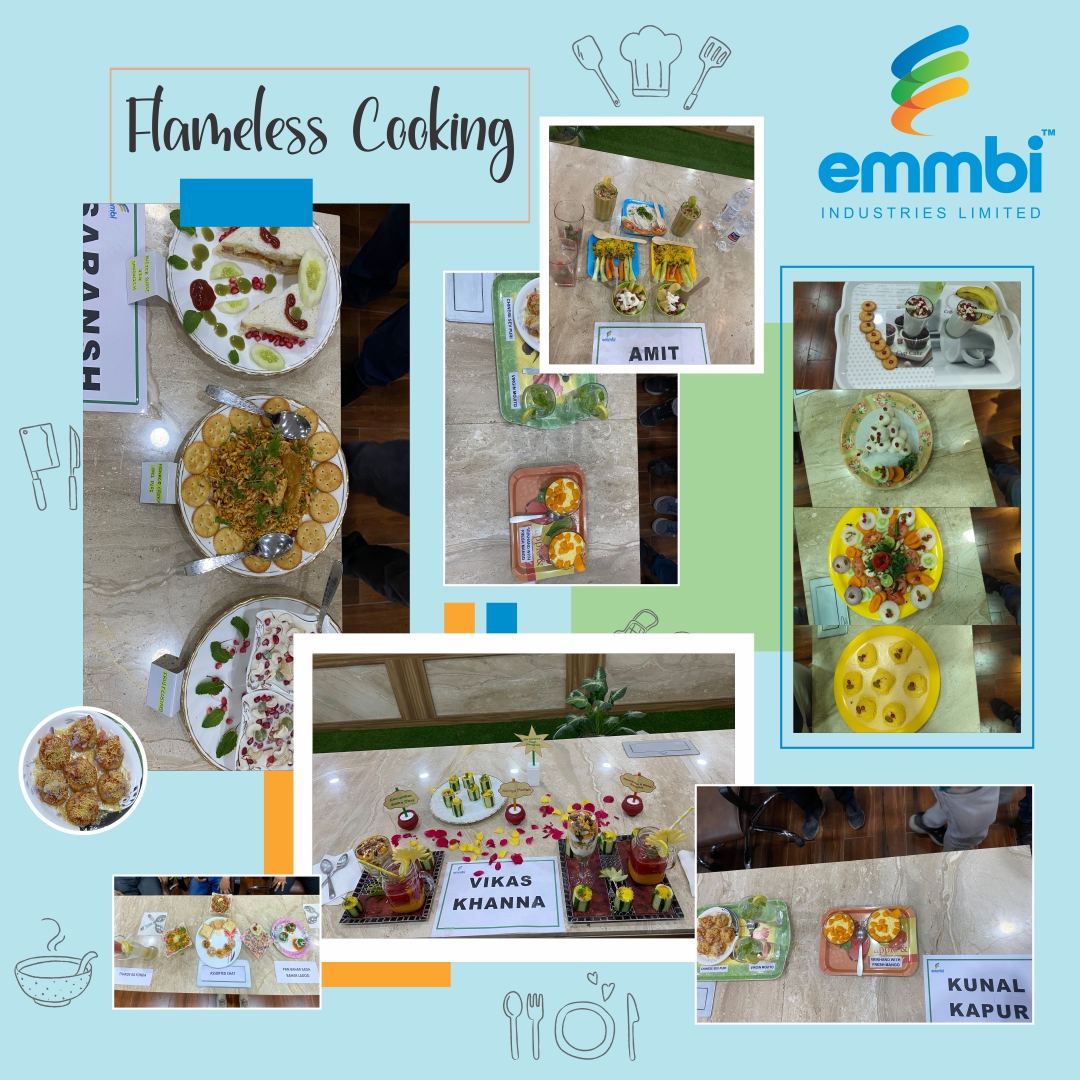 No flames, just fun! 😀 Emmbi Industries Silvassa team nailed the 𝗙𝗹𝗮𝗺𝗲𝗹𝗲𝘀𝘀 𝗖𝗼𝗼𝗸𝗶𝗻𝗴 𝗔𝗰𝘁𝗶𝘃𝗶𝘁𝘆 with their innovative dishes. 👨‍🍳

#CulinaryCreativity #TeamSpirit #WorkplaceEvents