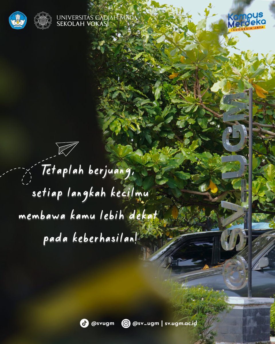 Selamat hari Senin, Sobat Vokasi UGM 🌥️

Tetap semangat dan selamat beraktifitas di hari ini ya!

#PojokVokasi #SekolahVokasiUGM #UGMYogyakarta