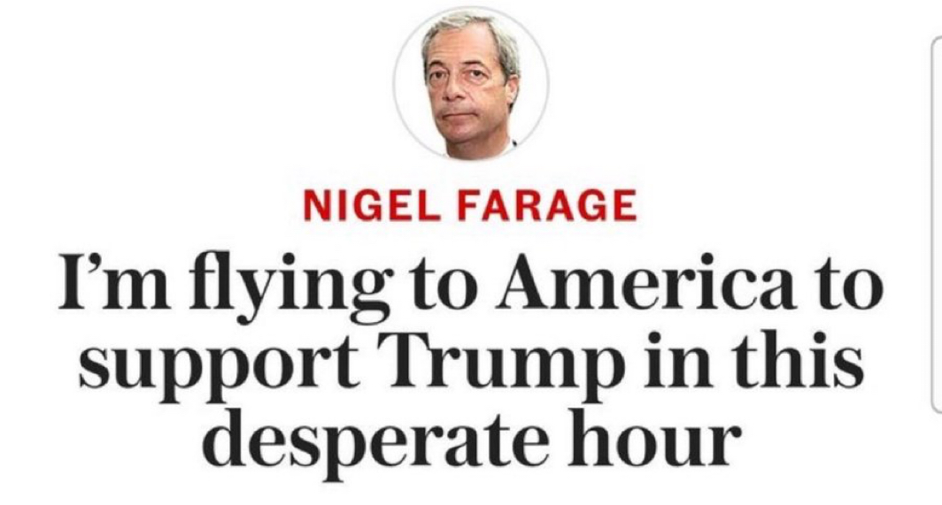 DanRebellato's tweet image. Good news for Donald. His emotional support racist is on the way.