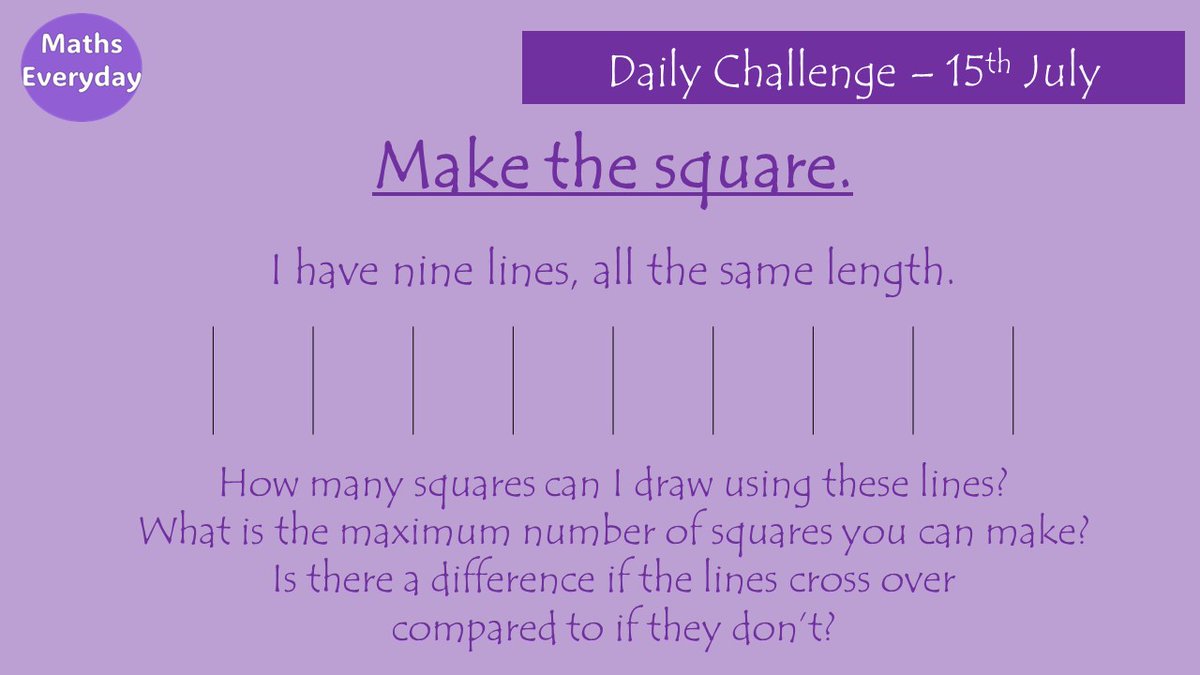 maths_everyday's tweet photo. Today's daily challenge is live. A great open-ended problem for children to practice and compare answers. 

#primaryteacher #primaryschool #education #edutwitter https://t.co/z8jq2RpUFQ