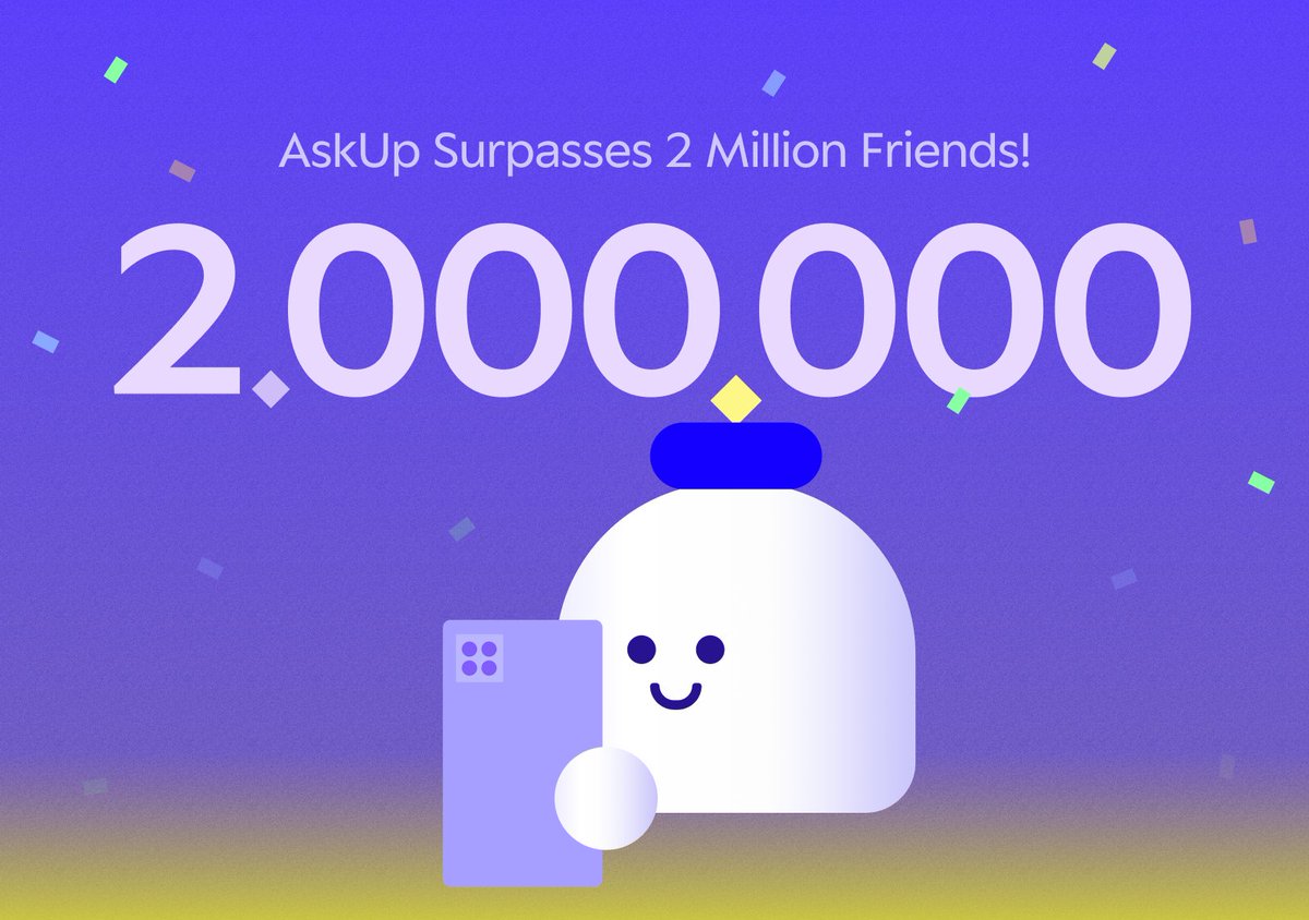 upstageai's tweet photo. 🎉 We’re excited to share that our #ChatAI, ‘AskUp’ surpasses 2 million friends on the #KakaoTalk channel!
#AskUp was launched in March 2023, to make AI technology more accessible for everyone.
Chat with AskUp and make your daily life more fun and convenient with AI!
👉 Chat with AskUp: https://t.co/5avlAveNYc
#Upstage #LLM #AI #ChatAI #SolarLLM #SolarMini
