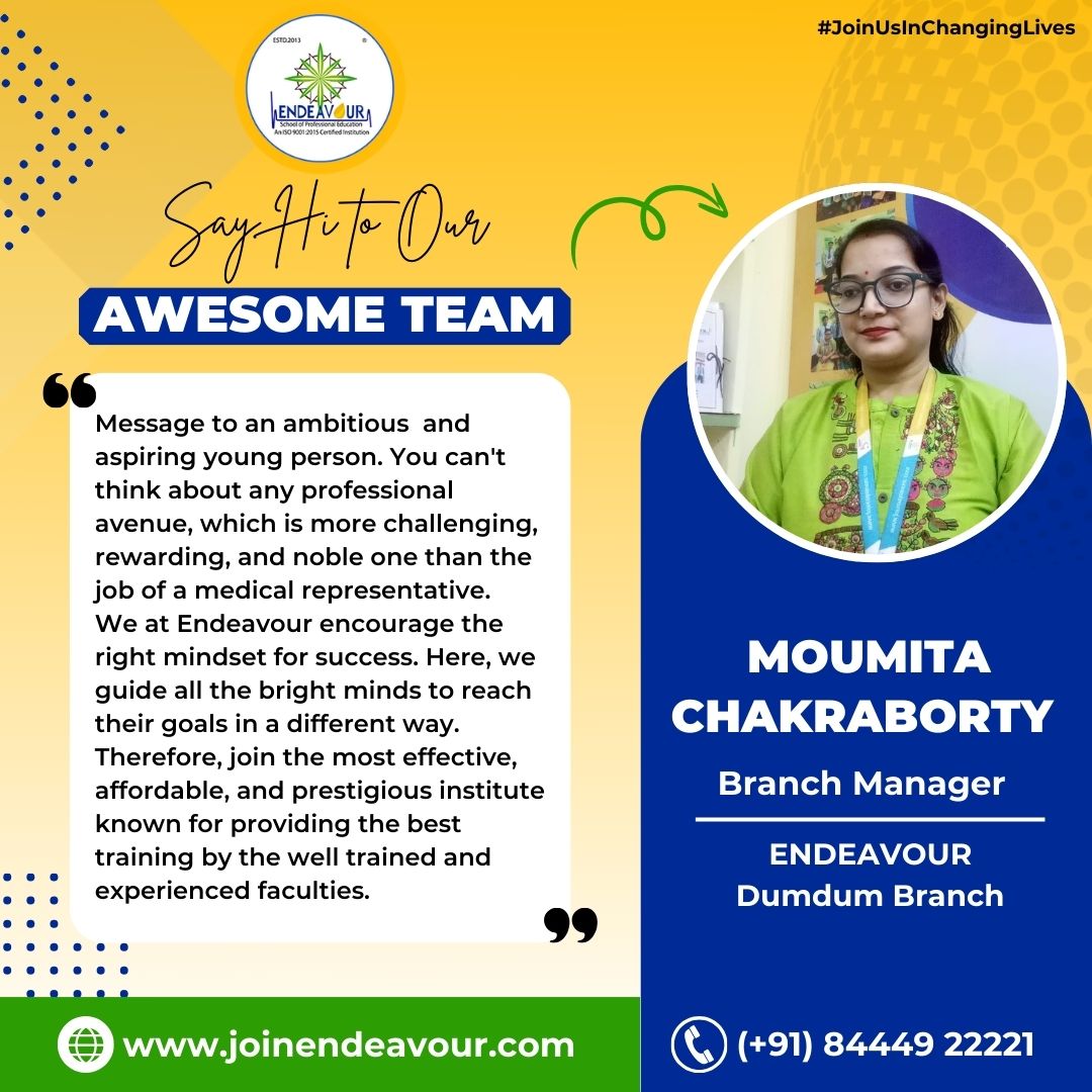 Get to know the dedicated professionals who are committed to your success.
.
.
.
.
.
.
.
.
#Endeavourpharma #MRTraining #Medicalrepresentativetraining #MeetTheTeam #OurPeople #BehindTheScenes #BrainstormingSession #CreativeCollaborations