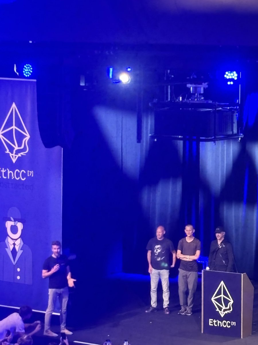 SamuelTazartes's tweet photo. One takeaway from @EthCC 🇧🇪
~> Lots of amazing Frenchies 🇫🇷 spotted cooking strong tech (@KakarotZkEvm @Cometh @flowdesk_co @hyle_org) 🔥
Congrats @jdetychey on the event
Rare pic of @ethereum founders together on stage as a bonus + @ETazou’s talk https://t.co/51eyE086ti