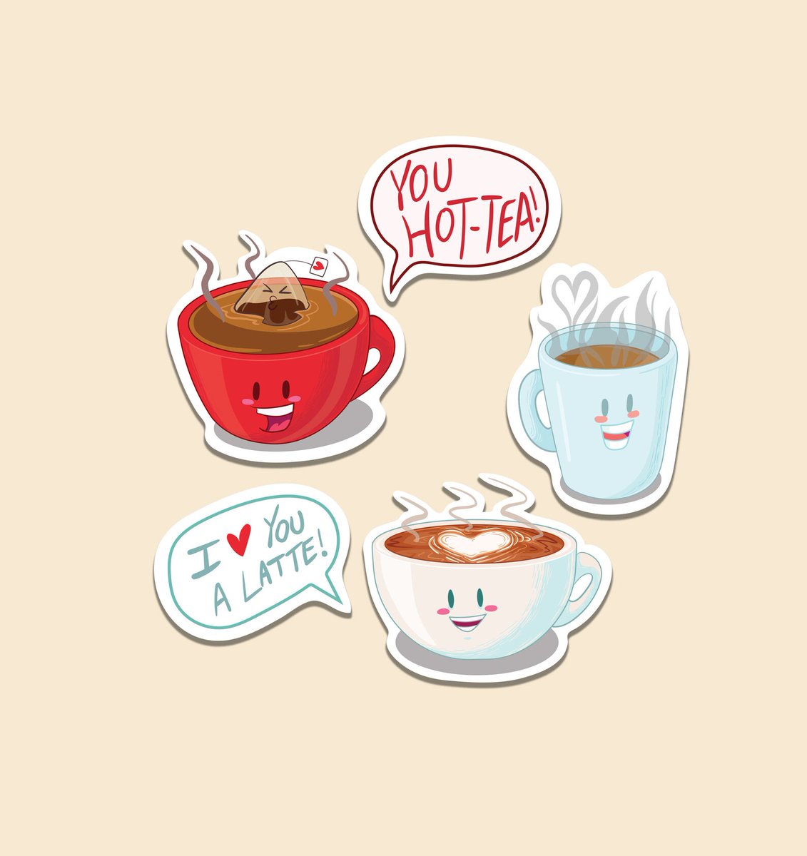 KPrimeArt's tweet photo. Do you know a hot-tea who you really love a latte? This Tea-riffic sticker set is a super cute gift - or perfect for your own notebook, journal, planner… ☕ https://t.co/Rj58zISd1P