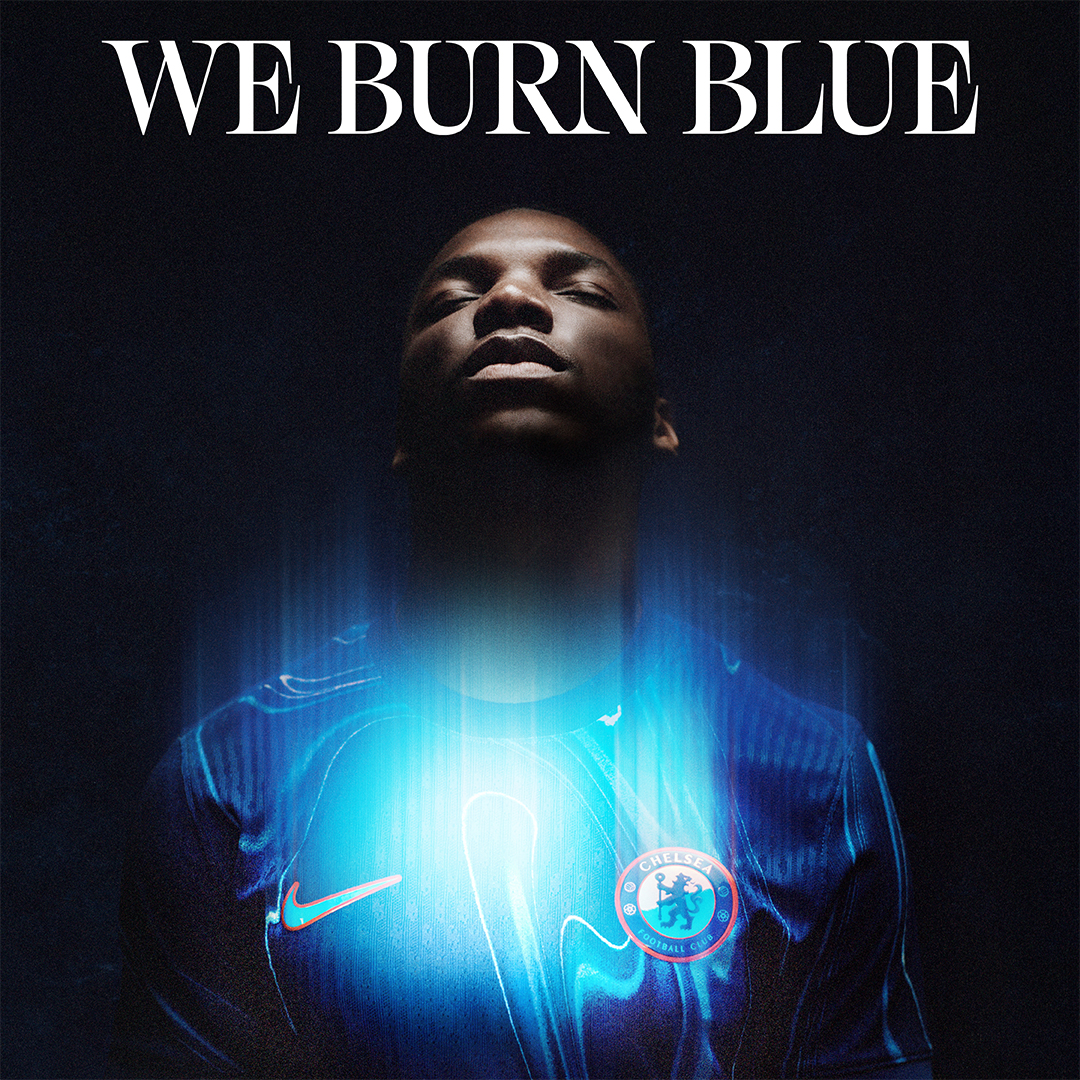 ChelseaFC's tweet photo. The hottest part of the flame burns blue.

Shop our new @NikeFootball home kit now.

#WeBurnBlue