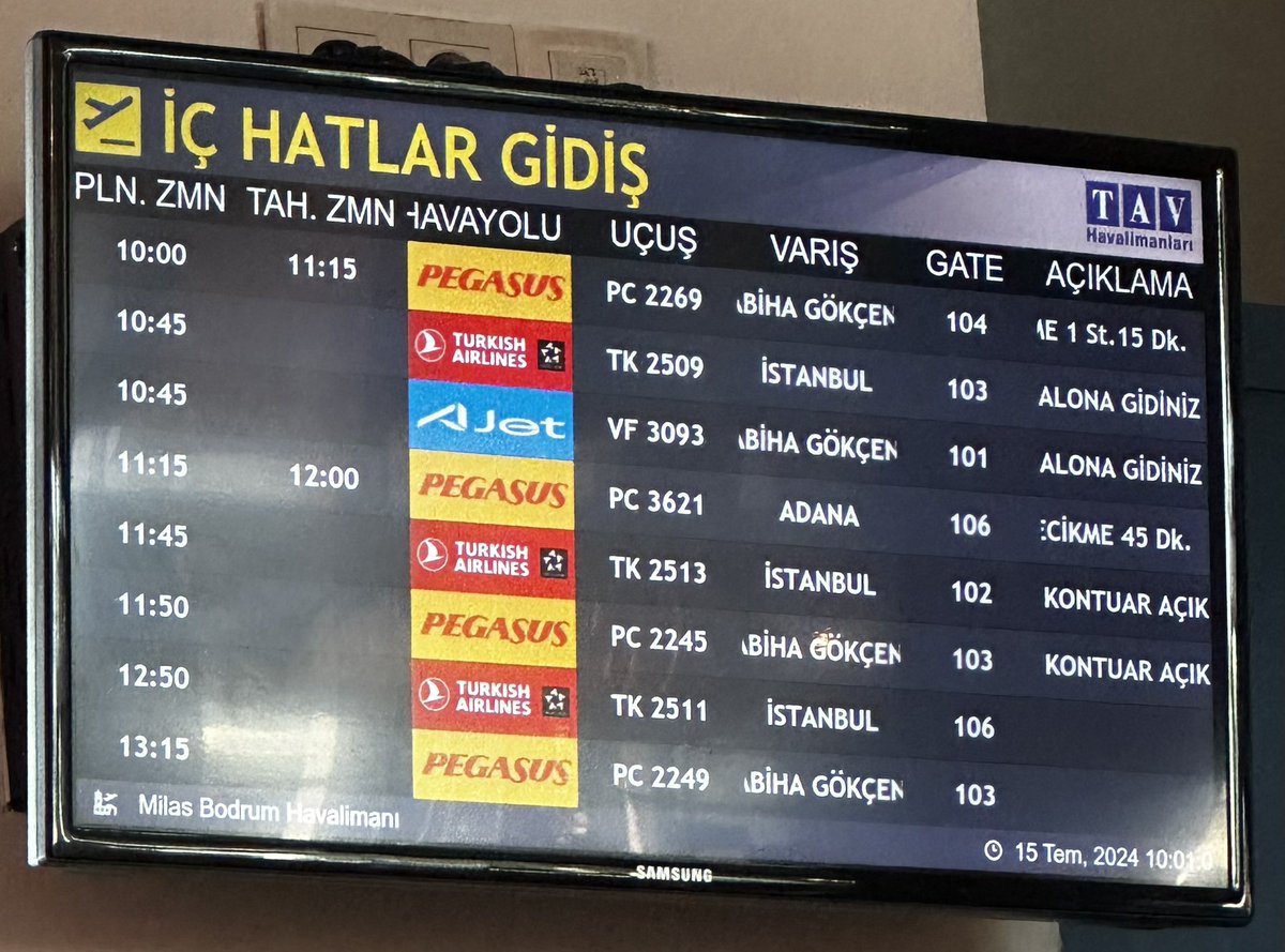 Şimdiden 1saat 15 dakika rötar, bakalım o süre geçince uçak kalkabilecek mi🤔🤔
<a href="/flymepegasus/">Pegasus Airlines</a>
