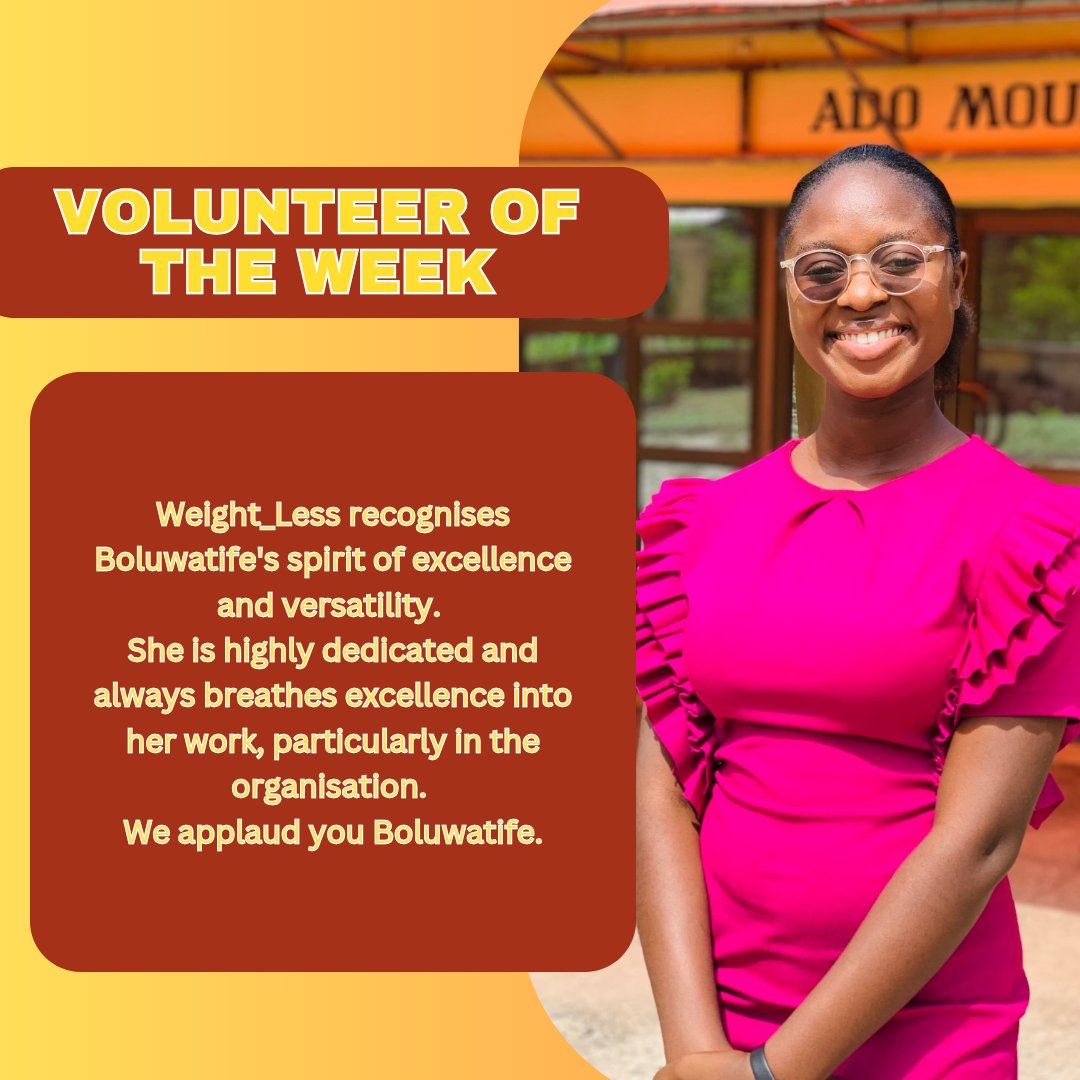 Weight_LessOrg's tweet photo. Meet our volunteer of the week.
@Weight_LessOrg #weight_less #volunteer #GiveBack #volunteering https://t.co/jfPVWuMUnU