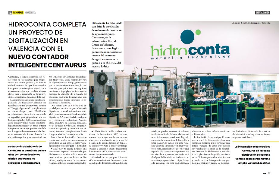 🟢Ya esta aquí el nuevo número de <a href="/iAgua/">iAgua</a> 💧.

En esta ocasión hablamos sobre un nuevo proyecto de #digitalización desarrollado íntegramente con nuestro nuevo #contador #inteligente de agua #Centaurus.
¡No os la podéis perder!

iagua.es/magazine/49