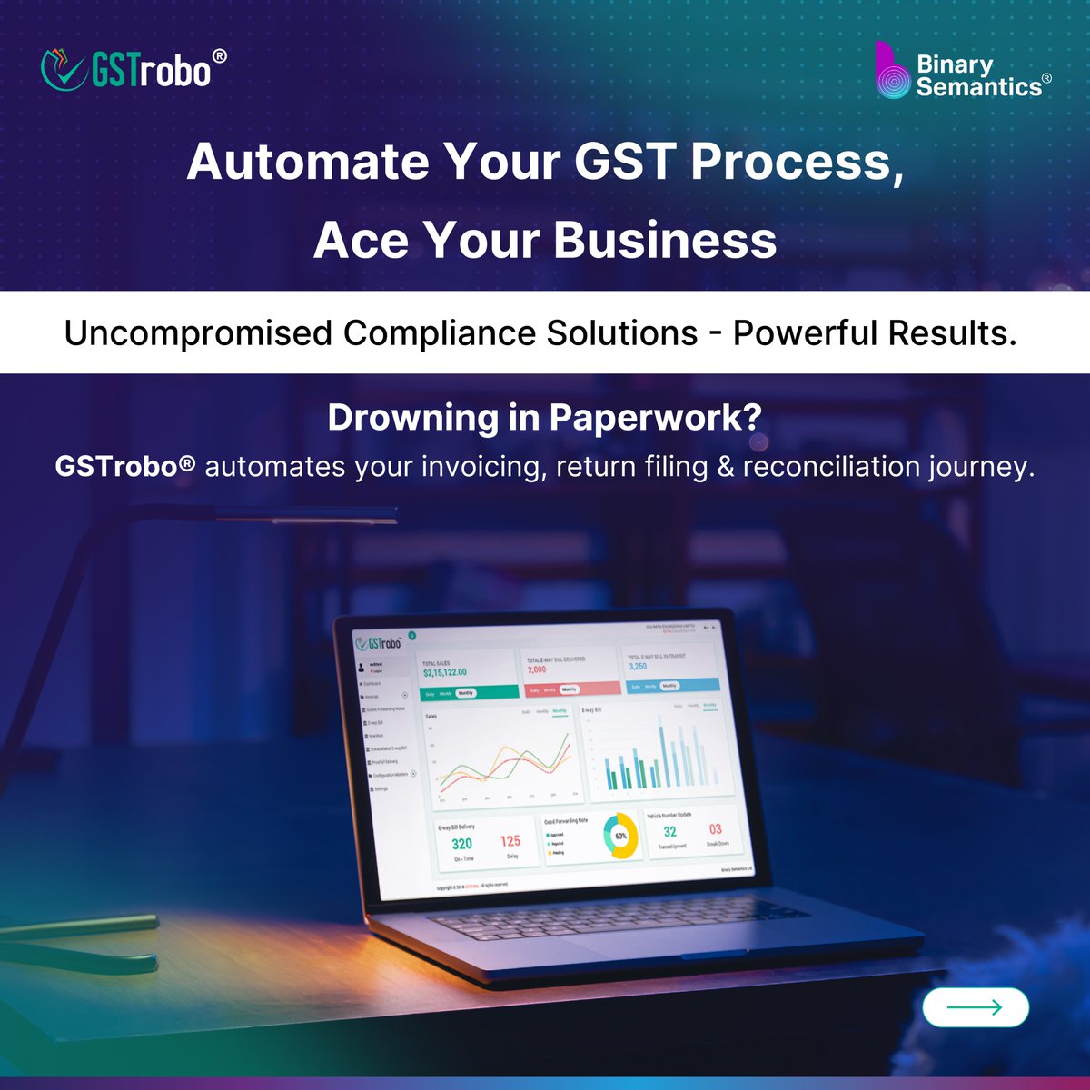 GSTrobo's tweet photo. GSTrobo® - One Software For All Your Compliance Needs

Connect Today with Our Tax Experts - https://t.co/DnCJyc64I9

#eWayBill #eInvoicing #GSTSoftware #TaxTech https://t.co/Cxj3b2caT5