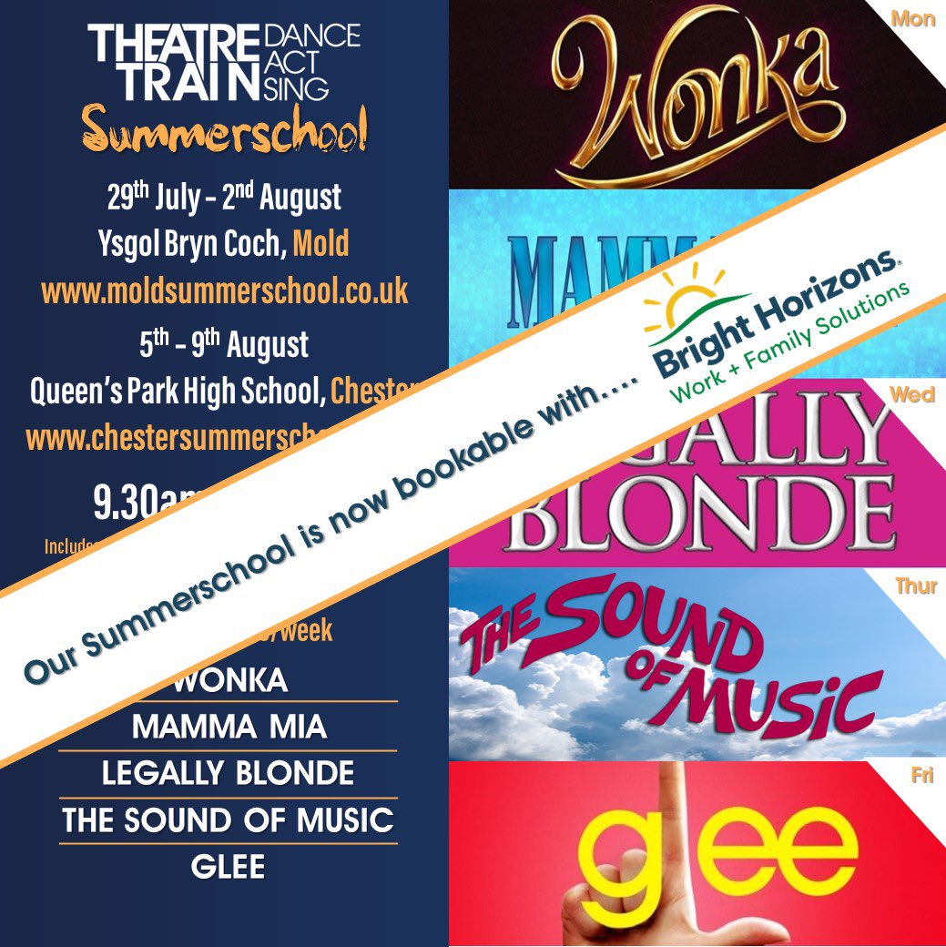 TT_Schools's tweet photo. We have reached the end of term for our weekend classes, but there’s a chance to join us for a week of musical theatre in the holidays:
29th July-2nd August 
Ysgol Bryn Coch in Mold
https://t.co/CjwrCM2xPl
5th-9th August 
Queens Park High School, Chester
https://t.co/OVgwp832w7 https://t.co/NjNPe4BTcy
