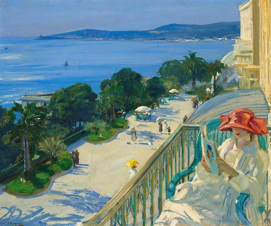 Sir John Lavery (20 March 1856 – 10 January 1941) The Terrace, Cap d'Ail, 1921.