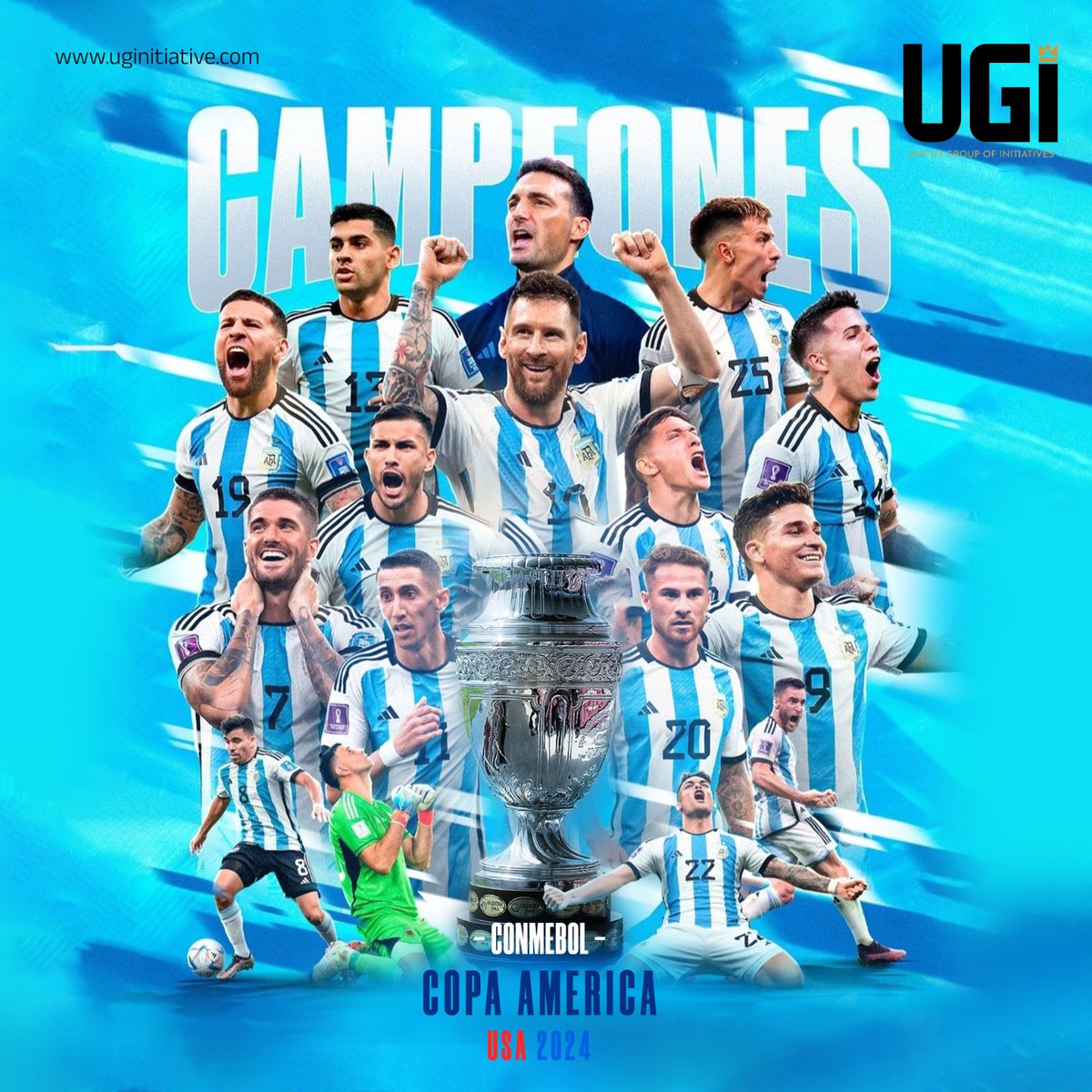 ugi__group's tweet image. The streets of Miami are painted blue and white! 🇦🇷 Argentina reigns supreme once again, claiming their 16th Copa America title!  A masterclass in footballing talent. ⚽️
.
.
#CopaAmerica24 #ArgentinaCampeones #Argentina #Champions #Victory #Soccer #Football #UGI #Campeones