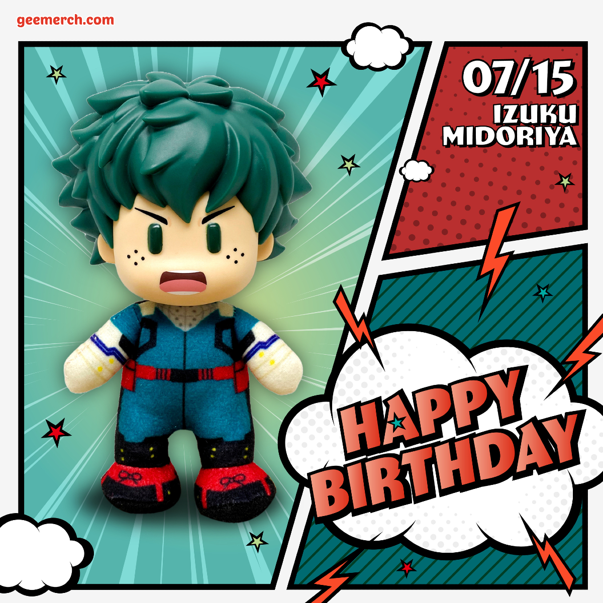 geanimation's tweet photo. Happy Birthday, Izuku Midoriya! π Keep chasing your dreams, Deku! πΒ
#HappyBirthdayDeku #MyHeroAcademia #FigureKey #anime #manga #geemerch https://t.co/m05meUV53D