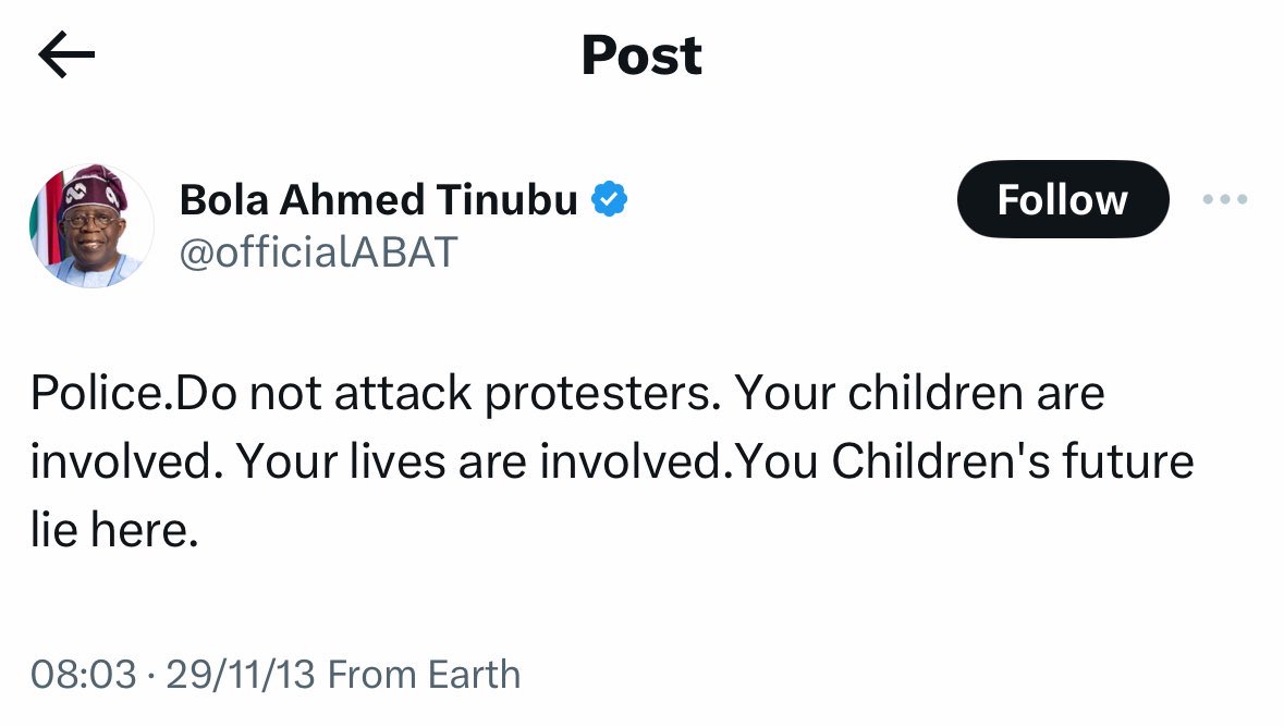 kunmydrey's tweet photo. Bola Tinubu encourages Nigerians to hit the Streets  and protest. https://t.co/P0RSoandT0