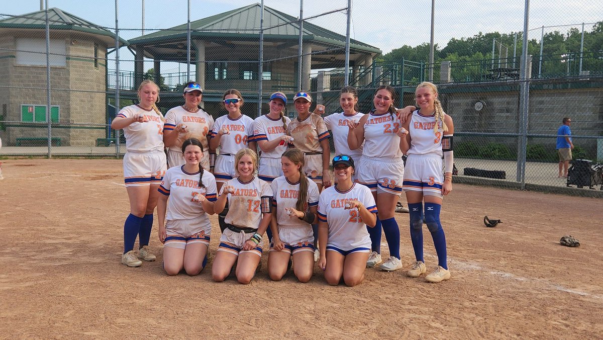 Through the heat and bumps &amp; bruises, this team persevered going 6-2 and getting runners-up at the Hoosier Invitational.  Proud of all of them and the dirty uniforms are proof of their hardwork.  Great job Gators!  We are back in action next weekend at the PGF Super 7 🐊🥎