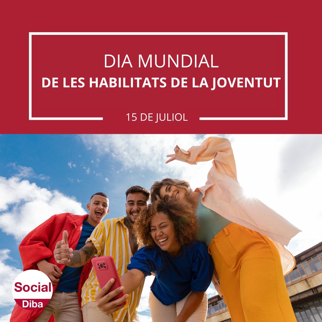 socialdiba's tweet photo. 🌐#15juliol | En el Dia Mundial de les Habilitats de la Joventut, refermem el nostre compromís en el reconeixement del #jovent com a agent catalitzador del canvi.

[Obrim fil 1/3]⬇️⬇️
#SocialDiba #som311 @joventutdiba https://t.co/WH1KeYWMXN