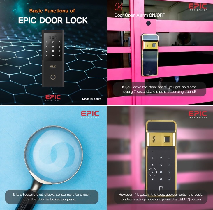 Globalepics's tweet image. 👉Relock &amp;amp; Deadbolt Error Alarm Function 
🛑With this intelligent feature you can be sure your door is locked behind you.
 🛑Contact us: info@epic.co.kr 
All products can be viewed at epic.co.kr
#locks #smarthome #DoorLockSystem #doorlock