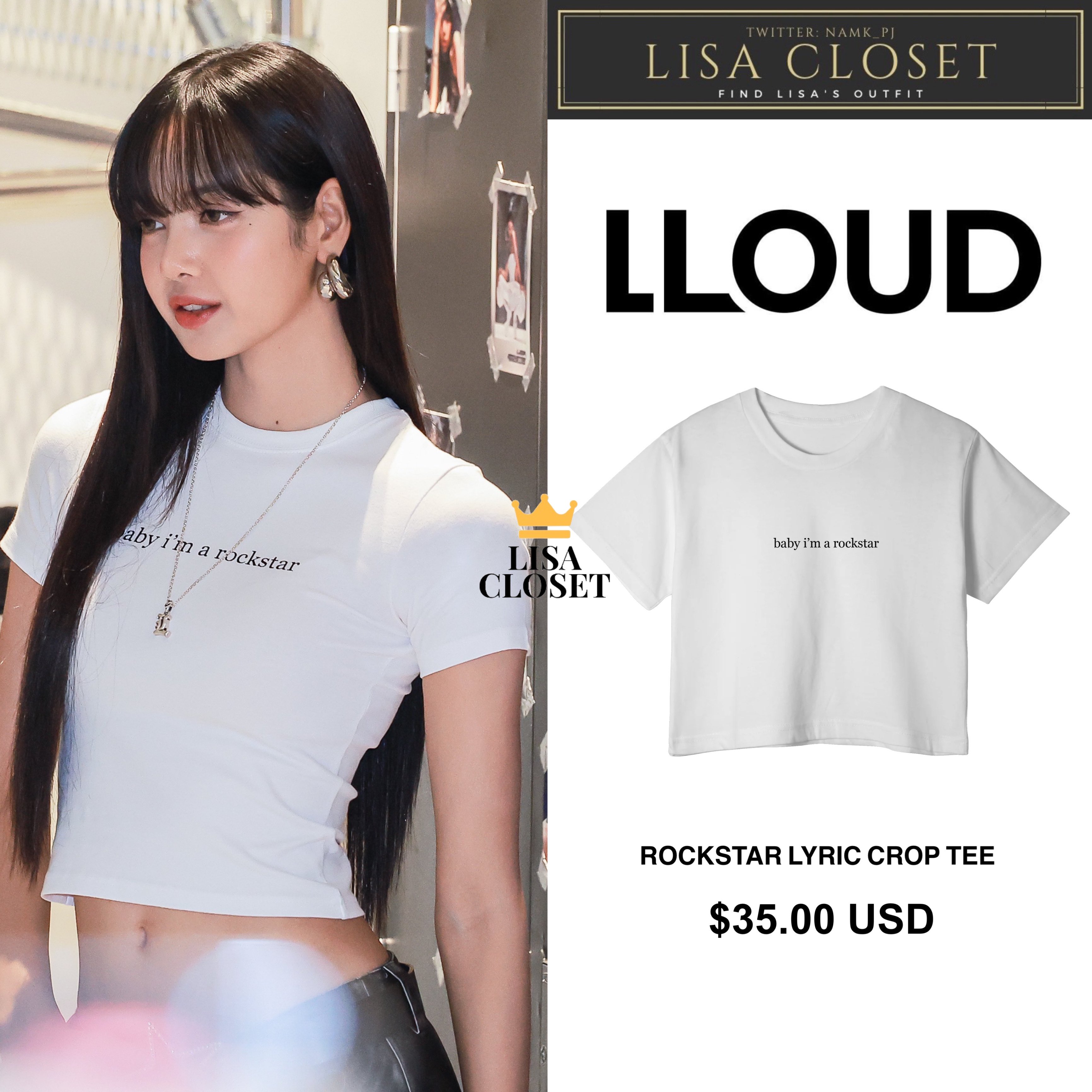 BLACKPINK LiSA ポップアップ Tシャツ Lサイズ - メルカリ