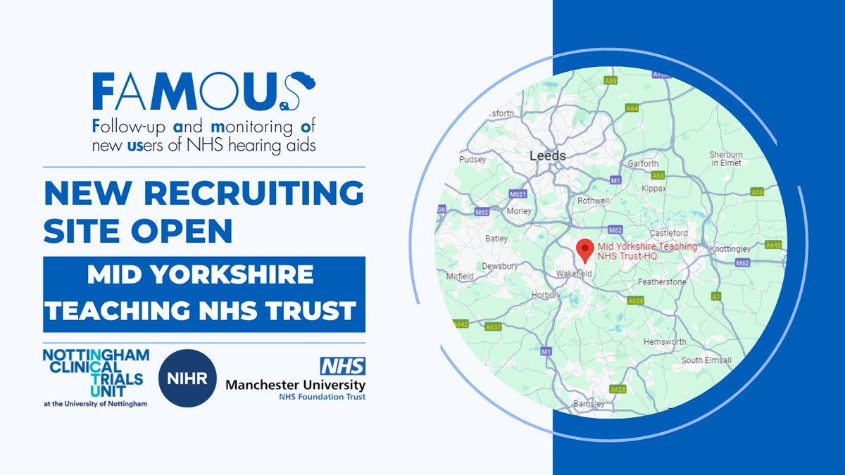 FAMOUS Study (@famous_study_) on Twitter photo A very warm welcome to <a href="/MidYorkshireNHS/">Mid Yorkshire Teaching NHS Trust</a> who are opening the FAMOUS Study today! That makes it 28 sites open - 8 more to go! A very warm welcome to <a href="/MidYorkshireNHS/">Mid Yorkshire Teaching NHS Trust</a> who are opening the FAMOUS Study today! That makes it 28 sites open - 8 more to go!