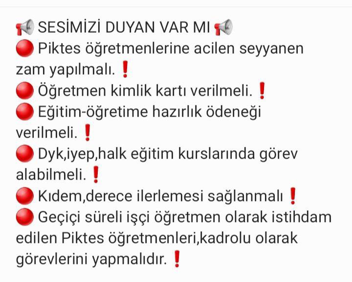 <a href="/piktesogretmen/">#PIKTES ÖĞRETMENLERİ 🇹🇷🇪🇺</a> <a href="/Yusuf__Tekin/">Yusuf Tekin</a> <a href="/cengizmete/">Cengiz Mete</a> <a href="/tcmeb/">Millî Eğitim Bakanlığı</a> <a href="/mebhbogm/">MEB Hayat Boyu Öğrenme Genel Müdürlüğü</a> <a href="/chnkvnc/">Cihan KIVANÇ</a> <a href="/SEVDAERDAN/">Av. Sevda Erdan Kılıç</a> <a href="/egitimgucusen/">EĞİTİM GÜCÜ SEN</a> <a href="/OzgurKarabatCHP/">Özgür KARABAT</a> <a href="/eczburhan/">Burhanettin Bulut</a> <a href="/yildirimkaya40/">Yıldırım Kaya</a> #piktesezamelzemdir
#piktesgeçinemiyor