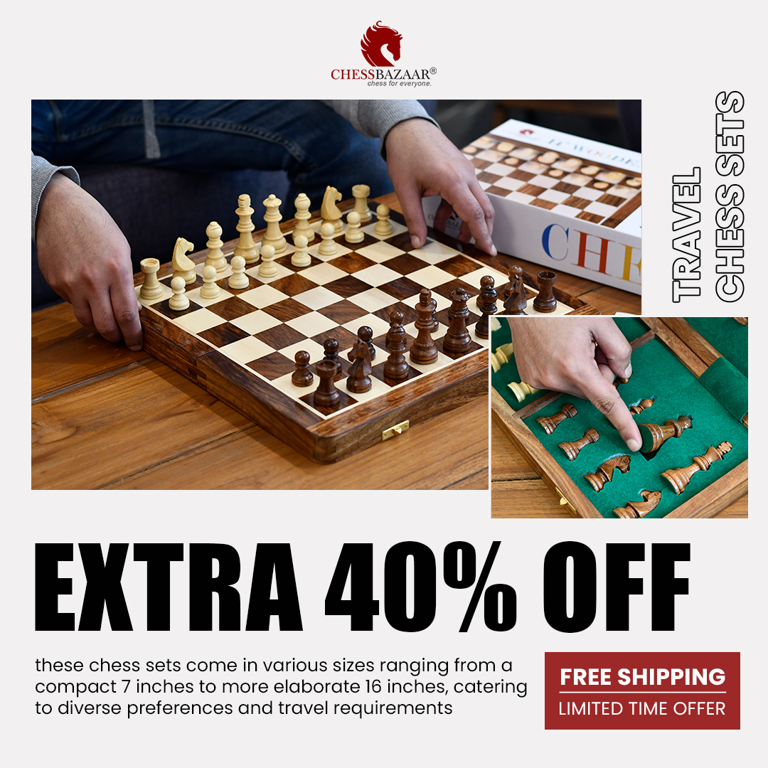 chessbazaar's tweet photo. Enjoy an extra 40% off on travel magnetic chess sets for International Chess Day! 🏆♟️ Perfect for chess lovers on the go. Don't miss out on this fantastic deal! 🌟⏳
#chessDay #travelChess #internationalchessday #sale https://t.co/I1nFfNv3oR