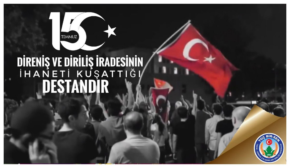 15 Temmuz; Direniş ve Diriliş İradesinin İhaneti Kuşattığı Destandır. 

#15Temmuz hain darbe girişiminin yıl dönümünde; vatan uğruna can veren Kahraman Şehidlerimizi rahmetle yâd ediyor, gazilerimize sağlıklı uzun ömürler diliyoruz.