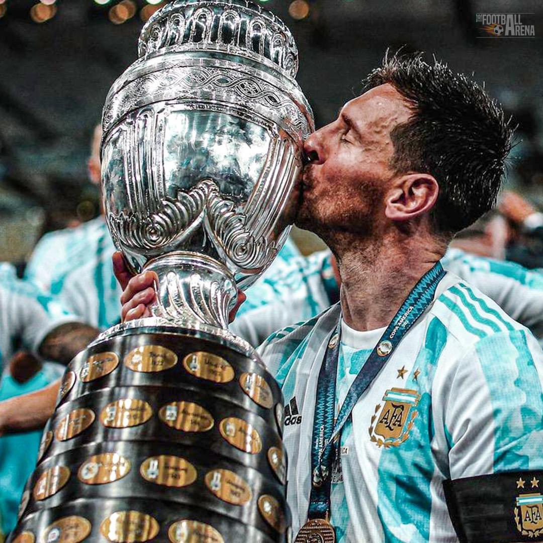 1 World Cup.
2 Copa América’s.
4 Champions Leagues.
10 La Liga’s.
8 Ballon d’Ors, most in history.
6 European Golden Boots, most in history.
45 collective trophies, most in history.

1212 G/A in 1068 games.
838 goals.
374 assists.

The greatest footballer ever lived.
