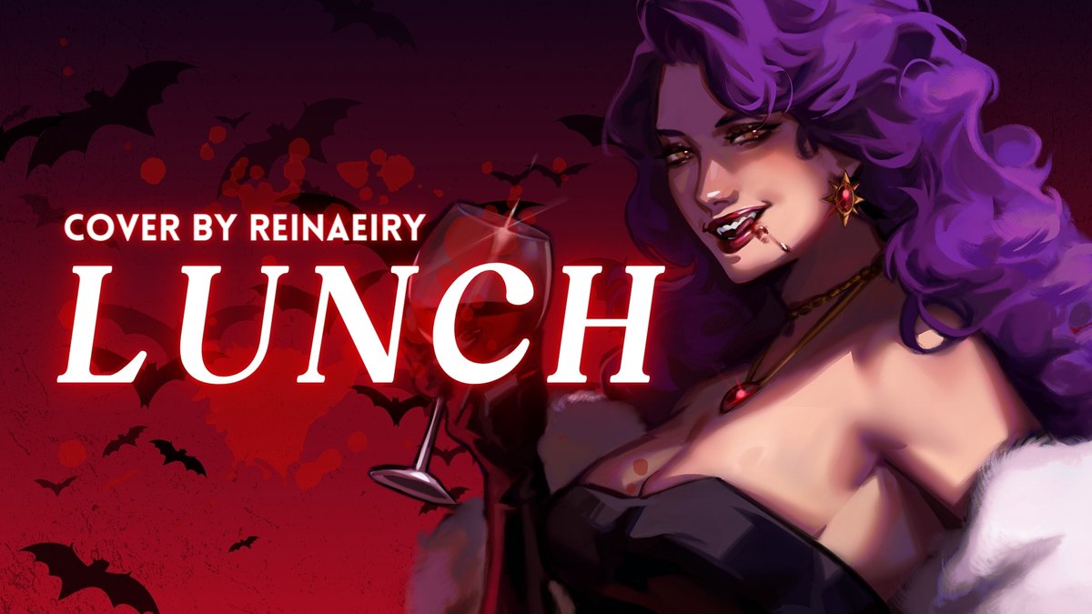 my cover of LUNCH (Billie Eilish) is out everywhere now! 🦇🩸

✨ STREAM NOW ✨
video: youtu.be/rnIrC5_Ti5A
streaming: ffm.to/eirylunch