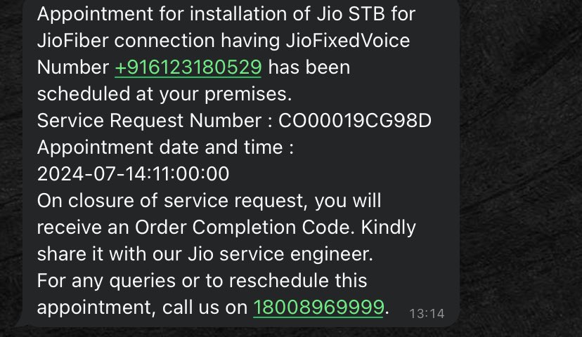 ibhaskaranand's tweet photo. No response from Jio on installation of my JIO fiber request.
We are a week beyond 14th July,2024.
Please help escalate this. @JioCare 
Cc- @MOHAN__JHA https://t.co/i3uFLCLhqf