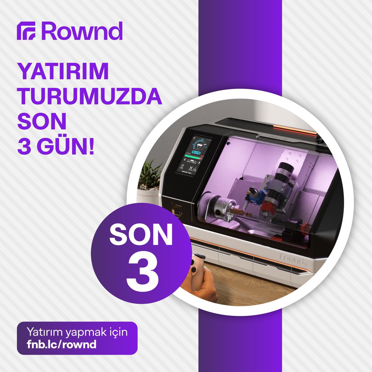 Yatırım turumuzda son 3 güne girdik! Hem profesyonel hem de amatör kullanıcılara hitap eden, sıradan bir masayı fabrikaya dönüştürebilen CNC tezgâhlarımızın yüksek potansiyeline yatırım yapabilirsiniz. 
Yatırımcımız olmak için: fnb.lc/rownd
<a href="/fonbulucu/">fonbulucu</a>