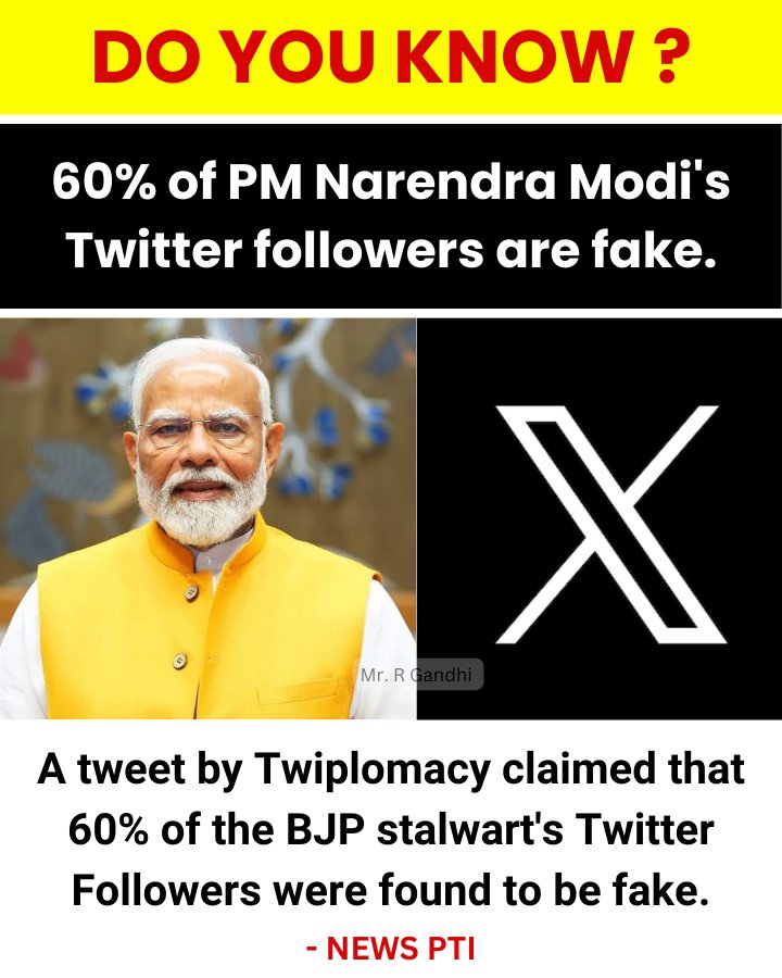 Praveen60516509's tweet photo. The followers of Narendra are fake.
He will make a fake promise to people 
His education qualifications fake 
His famous job is tea master at the railway station is fake.
Etc 
#NarendraModi
#fakendramodi
#fakepriministerofindia
#fakegoverment https://t.co/gJDi8FErdG