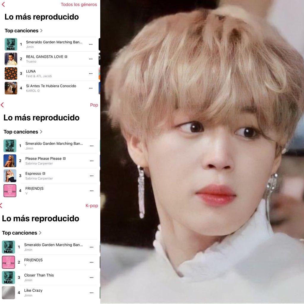 PJM_Paraguay's tweet photo. ๐ APPLE MUSIC ~ Jul 15, 2024 (รบltima act.)
Real Time Charts ๐ต๐พ
ALL GENRES
#SGMB #1
POP
#SGMB #1
K-POP
#SGMB #1
#์ง๋ฏผ #Jimin #Jimin_MUSE #PJM2IsComing #ParkJimin https://t.co/6YUeEUxqzO