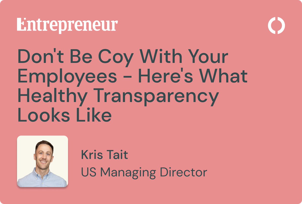 Croud (@croudmarketing) on Twitter photo Internal marketing tends to take a backseat for most companies🔕
However, Kris Tait explores why cultural transparency and realistic expectations are more vital than ever for attracting and retaining top talent in any industry
Read more in <a href="/Entrepreneur/">Entrepreneur</a> hubs.li/Q02GxM1z0 Internal marketing tends to take a backseat for most companies🔕
However, Kris Tait explores why cultural transparency and realistic expectations are more vital than ever for attracting and retaining top talent in any industry
Read more in <a href="/Entrepreneur/">Entrepreneur</a> hubs.li/Q02GxM1z0