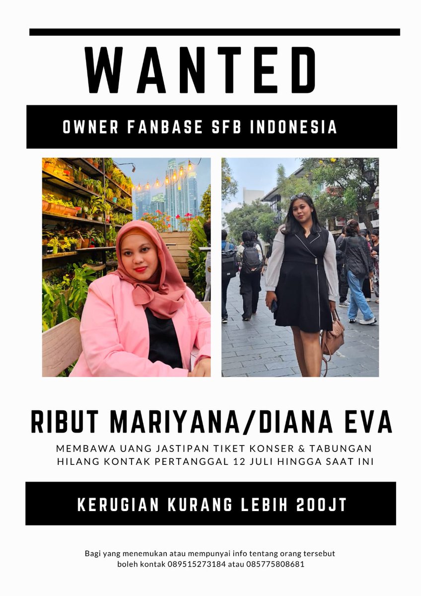 mbem_68's tweet photo. Jika teman" melihat RIBUT MARIYANA aka DIANA EVA owner SFB Indonesia mohon hubungi aku ya ..
Diperkirakan di daerah banjarnegara desa Danaraja yg kami terima, surabaya bubutan , temanggung .. https://t.co/0DqxxurjD2